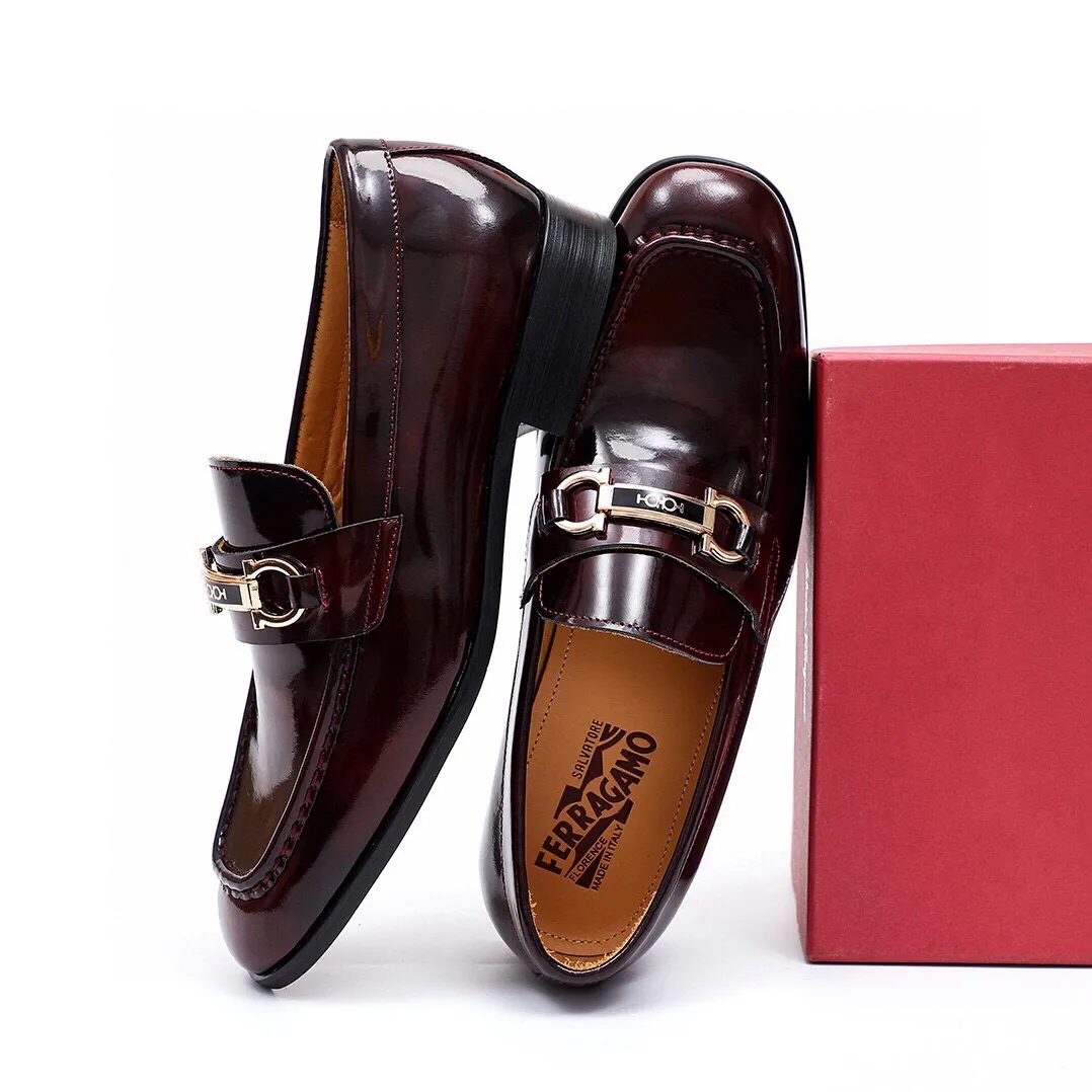 Men's Men's Shoes 💰540 💐[Ferragamo/Ferragamo] New 🐲Ferragamo* Ferragamo classic formal leather shoes! It is made of imported first-layer open-edge beaded cowhide leather upper + luxurious hardware buckle, and the inner layer is comfortable first-layer cowhide 🐂 leather lining! Original wear-resistant rubber outsole! Code number 38-44 (45🉑️customized)